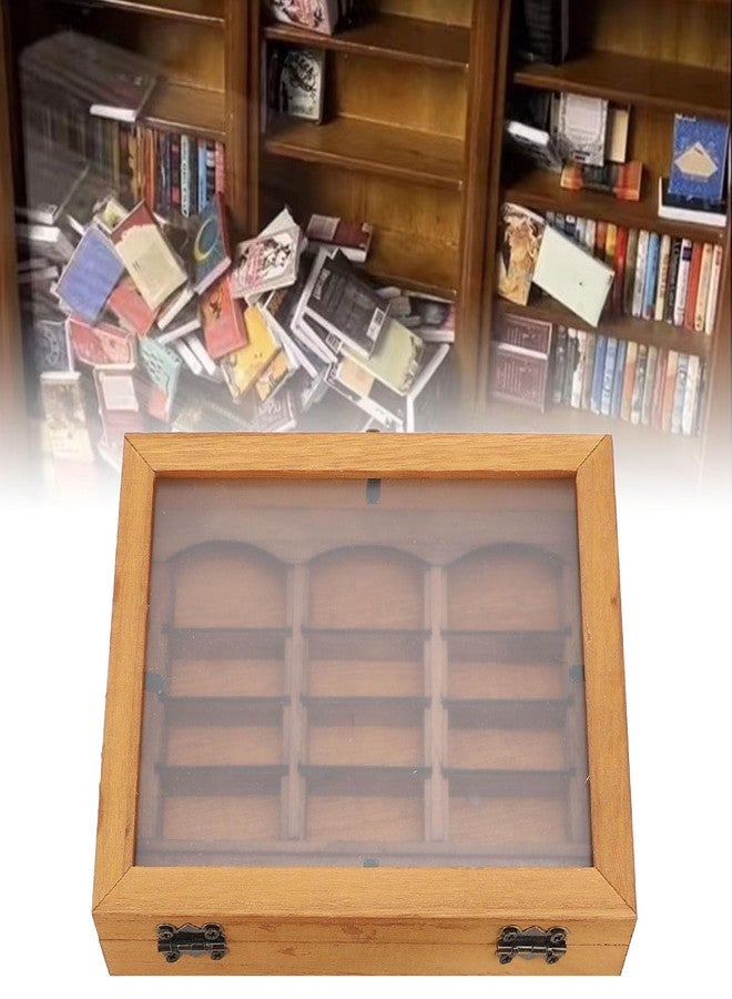 shenruifa Miniature Book Boxes Display Case Cabinet Anxiety Relief Books Shaking Bookshelf Toy for Living Room Desk Ornament (Bookshelf + Mini Books) - Image 4